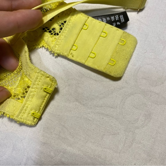 Natori 32DDD Feathers Plunge T-Shirt Bra Bright Yellow Like New Underwire Mesh - Picture 8 of 10